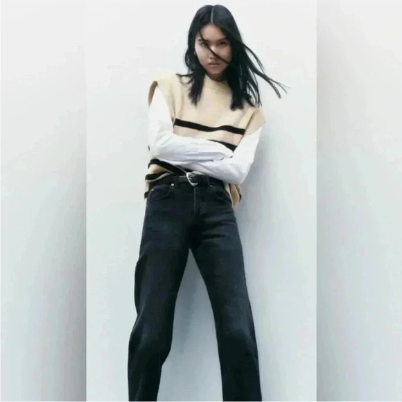 Zara Striped Knit Vest Size Medium - Picture 1 of 10